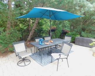 Patio Table With 6 Chairs And  Umbrella