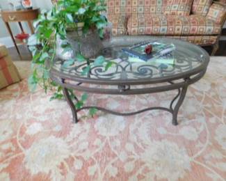 Iron & Glass Top Coffee Table From Beverly Hall