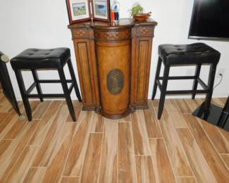 Bar Stools And Bar Cabinet