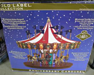 MR. Christmas Gold Label Anniversary Carousel Electric Musical Absolutely Beautiful W/Box 