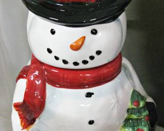 Ceramic Snowman Treat Jar