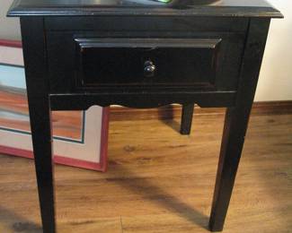 Black Wood Stand Table Single Drawer