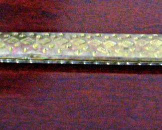 Vintage Ukrainian Hutsul Brass Metal Axe Wood Handle