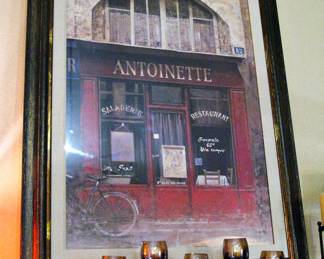 Extra Large Framed Antoinette France Cafe 