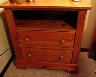 Oak 2 Drawer Side Table