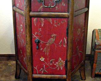 Hand Painted Accent Table Cabinet