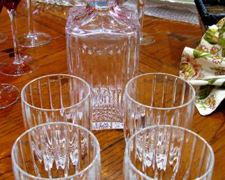 Crystal Whiskey Decanter with Glasses