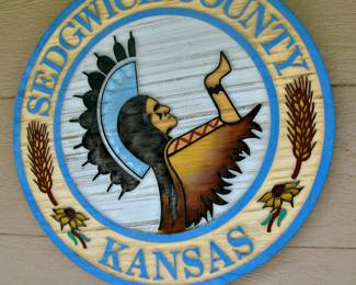 Sedgwick County Kansas Wood Sign