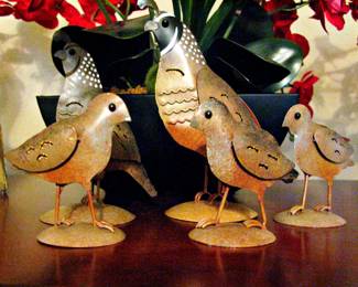 Metal Quail Family Set