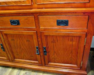Thomasville Craftsman Lighted Cabinet with 3 Drawers