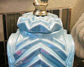 Large Ceramic Canister with Crystal Top