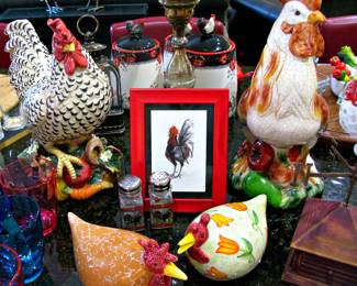 Fitz & Floyd Garden Gourmet Rooster and Hen