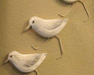Sandpipers Running Set of 3 Wood Wall Art