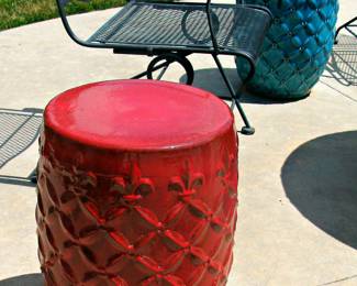 Red  Garden Stool