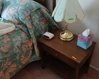 MCM Broyhill Brasilia bed and side table
