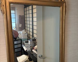 Gold Tone Baroque Style Wall Mirror