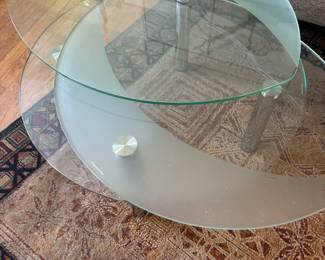 Modern Oval Glass Coffee Table with Chrome Metal Legs