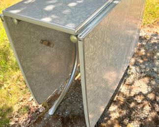MCM Grey Formica Drop Leaf Dining Table