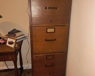 Antique oak file cabinet