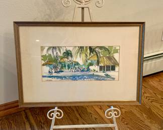 Rita Derjue original watercolor. Local listed artist.