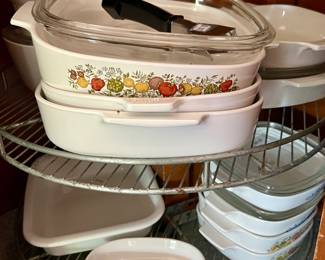 Many nice Corning pans