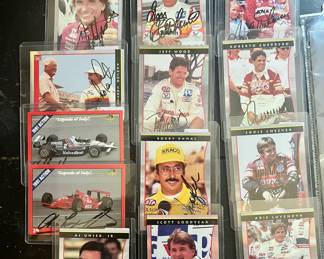 Many autographed Indy 500 race drivers