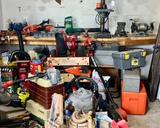 Tools, tool boxes, garage miscellaneous