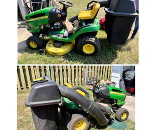 John Deere Riding mower with bagger.