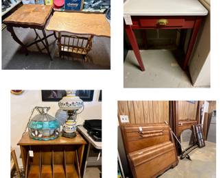 Small tables, vintage beds