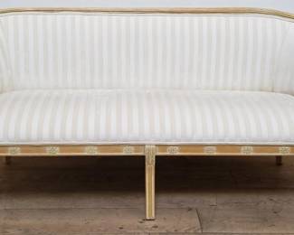 French style carved wood upholstered sofa