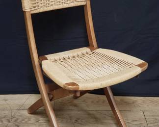 Hans Wegner style mid century modern folding chair