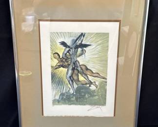 Salvador Dali signed lithograph on rag