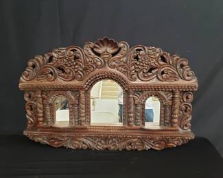 Vintage carved wood mirror