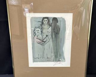 Salvador Dali signed lithograph on rag