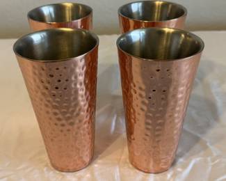 Hammered Copper with Stainless Steel lining Tumblers
