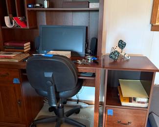 Desk, office chair