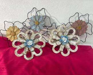 Large Layered Metal Wall Flower – Rustic Distressed Décor