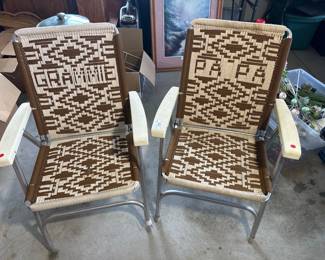 Pair of Vintage GRAMMIE and PAPA Lawn Chairs
