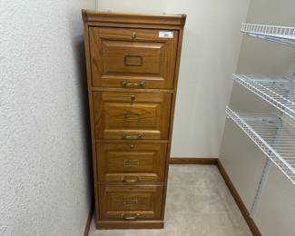 Oak 4-Drawer Vertical File Cabinet