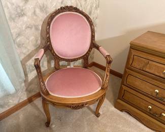 Antique Carved Wood Armchair