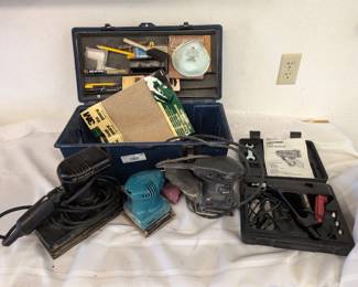 Craftsman Sanders, Toolbox, Sanding Supplies, and Glue Gun