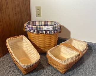 Longaberger Baskets with Liners