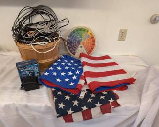Mixed Cords, Flags and Vintage Koch 72000 Feeling Thermometer