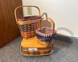 Longaberger Patriotic Basket Trio w/ Liners