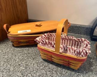 Longaberger Baskets with Lid & Liner