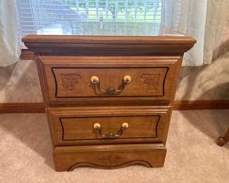 2 Drawer Oak Night Stand (1 of 6 matching pieces)