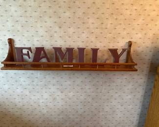 Wall Shelf with “FAMILY” Letter Decor