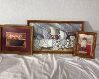 Framed Country Art Trio – Pitchers, Babies & Nostalgia