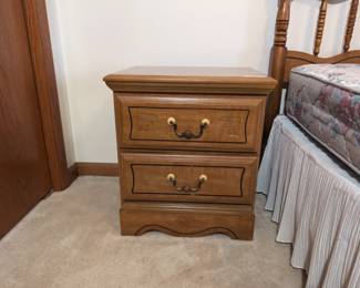 2 Drawer Oak Night Stand (1 of 6 matching pieces)