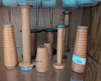 Group of Vintage Wooden Textile Spools